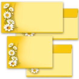 10 patterned envelopes CHAMOMILE in standard DIN long...