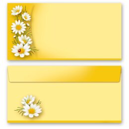50 enveloppes à motifs au format DIN LONG - CAMOMILLE (sans fenêtre)