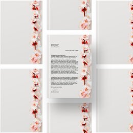 20 fogli di carta da lettera decorati Fiori & Petali FIORE DI CILIEGIO DIN A4 - Paper-Media