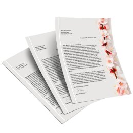 Briefpapier KIRSCHBLÜTEN - DIN A5 Format 50 Blatt