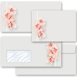 10 patterned envelopes CHERRY BLOSSOMS in standard DIN long format (windowless)
