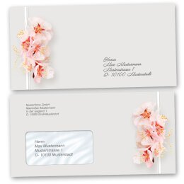 Envelopes Flowers & Petals, CHERRY BLOSSOMS 50 envelopes (windowless) - DIN LONG (220x110 mm) | Self-adhesive | Order online! | Paper-Media