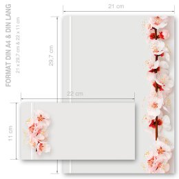 Briefpapier Set KIRSCHBLÜTEN - 40-tlg. DL (ohne Fenster)
