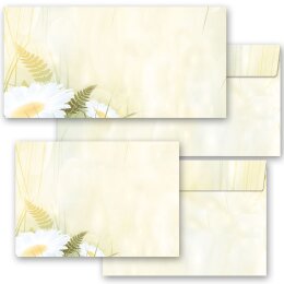 25 patterned envelopes DAISIES in C6 format (windowless)