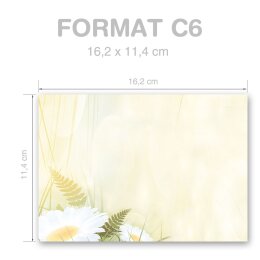 Motiv-Briefumschläge MARGERITEN C6 (ohne Fenster) 25 Briefumschläge
