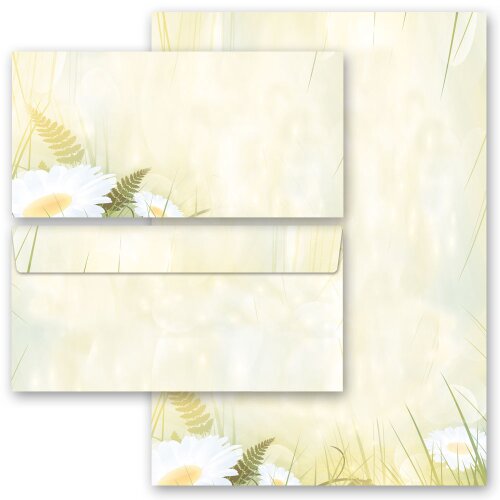 40-pc. Complete Motif Letter Paper-Set DAISIES Flowers & Petals, Flowers motif, Paper-Media