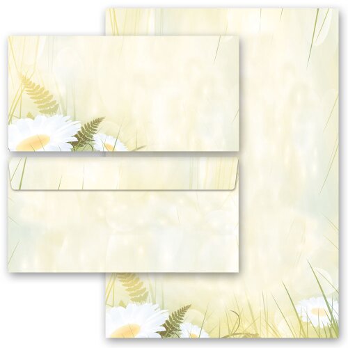 200-pc. Complete Motif Letter Paper-Set DAISIES Flowers & Petals, Flowers motif, Paper-Media