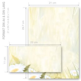 200-pc. Complete Motif Letter Paper-Set DAISIES