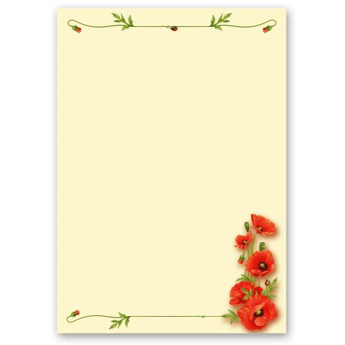Motif Letter Paper! POPPY 100 sheets DIN A5