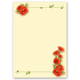 20-pc. Complete Motif Letter Paper-Set POPPY