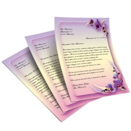 Papel de carta Flores & Pétalos FLORES DE ORQUÍDEAS - 50 Hojas formato DIN A5 - Paper-Media