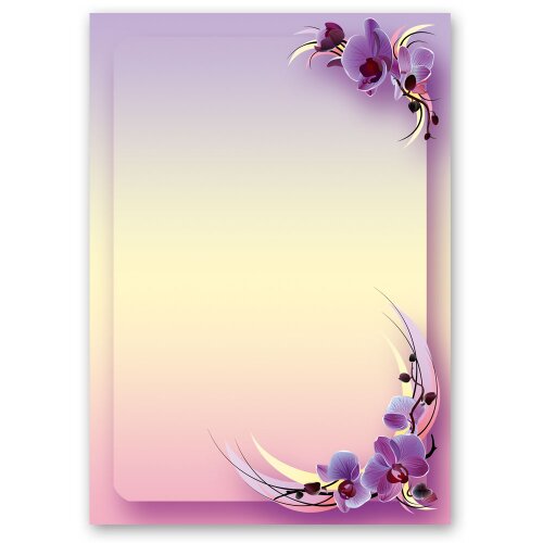Motif Letter Paper! ORCHID BLOSSOMS 100 sheets DIN A5