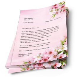 Motif Letter Paper! PEACH BLOSSOMS 20 sheets DIN A4