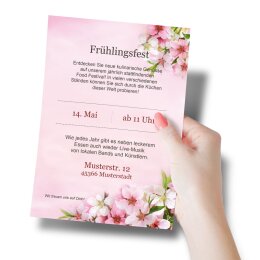 Papel de carta FLORES DE MELOCOTÓN  - 50 Hojas formato DIN A5 - Flores & Pétalos, Estaciones - Primavera