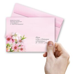 PEACH BLOSSOMS Briefumschläge Flowers motif CLASSIC 10 envelopes, DIN C6 (162x114 mm), C6-8331-10