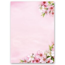 Stationery-Sets Flowers & Petals, Seasons - Spring, PEACH BLOSSOMS 100-pc. Complete set - DIN A4 & DIN LONG Set. | Order online! | Paper-Media