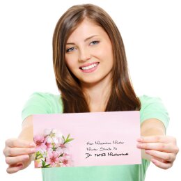 100-pc. Complete Motif Letter Paper-Set PEACH BLOSSOMS