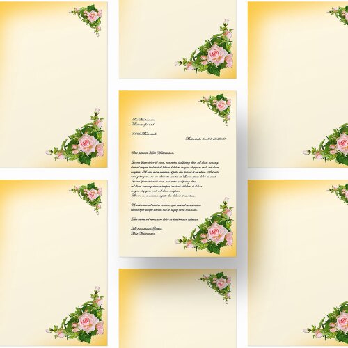 Motif Letter Paper! PINK ROSES