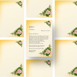 Carta da lettera decorati ROSE ROSA