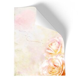 Stationery-Motif ROSE BLOSSOMS | Flowers & Petals | High quality Stationery DIN A4 - 20 Sheets | 90 g/m² | Printed on one side | Order online! | Paper-Media