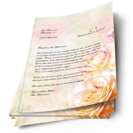 Briefpapier ROSENBLÜTEN - DIN A4 Format 50 Blatt