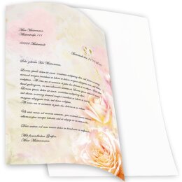 PÉTALES DE ROSE Briefpapier Motif rose CLASSIC 50 feuilles de papeterie, DIN A4 (210x297 mm), A4C-8332-50