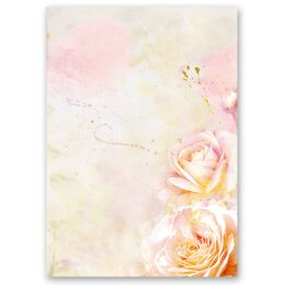 100 fogli di carta da lettera decorati ROSA DI FIORE DIN A4 Fiori & Petali, Motivo rosa, Paper-Media