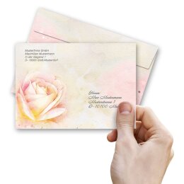 ROSA DI FIORE Briefumschläge Motivo rosa CLASSIC 10 buste, DIN C6 (162x114 mm), C6-8332-10