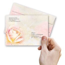 ROSE BLOSSOMS Briefumschläge Rose motif CLASSIC 10 envelopes, DIN C6 (162x114 mm), C6-8332-10