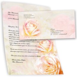 Papier à lettres et enveloppes Sets PÉTALES DE ROSE