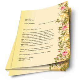 Motif Letter Paper! ROSES TENDRILS 20 sheets DIN A4