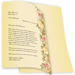 Motif Letter Paper! ROSES TENDRILS 50 sheets DIN A4