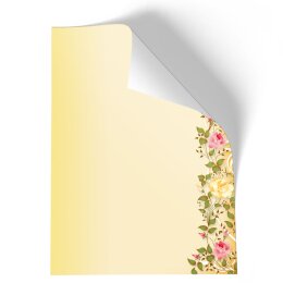 50 fogli di carta da lettera decorati ROSE VITICCIO DIN A5