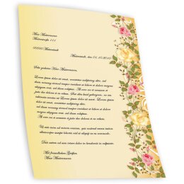 100 fogli di carta da lettera decorati ROSE VITICCIO DIN A5