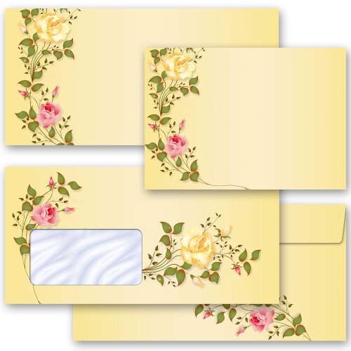 Motiv-Briefumschläge ROSENRANKEN