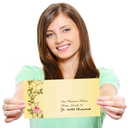 40-pc. Complete Motif Letter Paper-Set ROSES TENDRILS