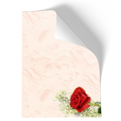ROSA ROJA Briefpapier Motivo de flores "CLASSIC" , DIN A4, DIN A5 & DIN A6, MBC-8133