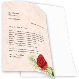 Papier à motif ROSE ROUGE 50 feuilles DIN A4