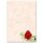 Papel de carta ROSA ROJA - 100 Hojas formato DIN A4 Flores & Pétalos, Amor & Boda, Motivo de flores, Paper-Media