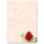 Papel de carta ROSA ROJA - 100 Hojas formato DIN A6 Flores & Pétalos, Amor & Boda, Motivo rosa, Paper-Media