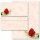 20-pc. Complete Motif Letter Paper-Set RED ROSE Flowers & Petals, Love & Wedding, Rose motif, Paper-Media