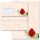40-pc. Complete Motif Letter Paper-Set RED ROSE Flowers & Petals, Love & Wedding, Flowers motif, Paper-Media