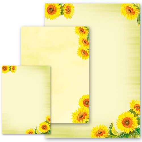 TOURNESOLS Briefpapier Motif de fleurs CLASSIC , DIN A4, DIN A5 & DIN A6, MBC-8235