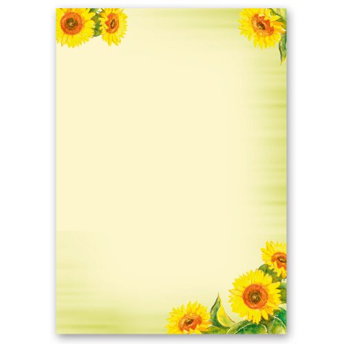 Papel de carta FLORES DEL SOL - 20 Hojas formato DIN A4 Flores & Pétalos, Motivo de flores, Paper-Media