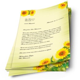 Motif Letter Paper! SUNFLOWERS 50 sheets DIN A4