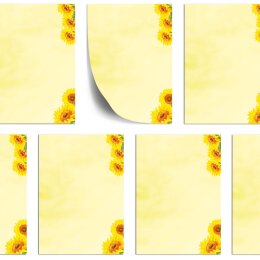 Briefpapier SUNFLOWERS - DIN A5 Format 50 Blatt