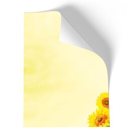 Papeterie-motif TOURNESOLS | Fleurs & Pétales | Papeterie de haute qualité DIN A5 - 50 feuilles | 90 g/m ² | Imprimé dun côté | commander en ligne! | Paper-Media