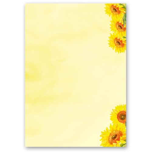 Papel de carta FLORES DEL SOL - 100 Hojas formato DIN A5 Flores & Pétalos, Motivo de flores, Paper-Media