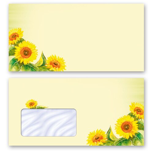 Summer, Envelopes Flowers & Petals, SUNFLOWERS  - DIN LONG & DIN C6 | Motifs from different categories - Order online! | Paper-Media