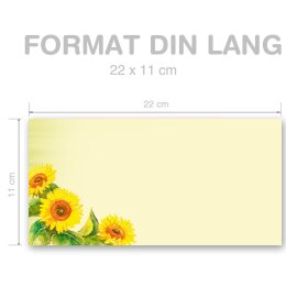 SUNFLOWERS Briefumschläge Summer CLASSIC 50 envelopes (windowless), DIN LONG (220x110 mm), DLOF-8235-50